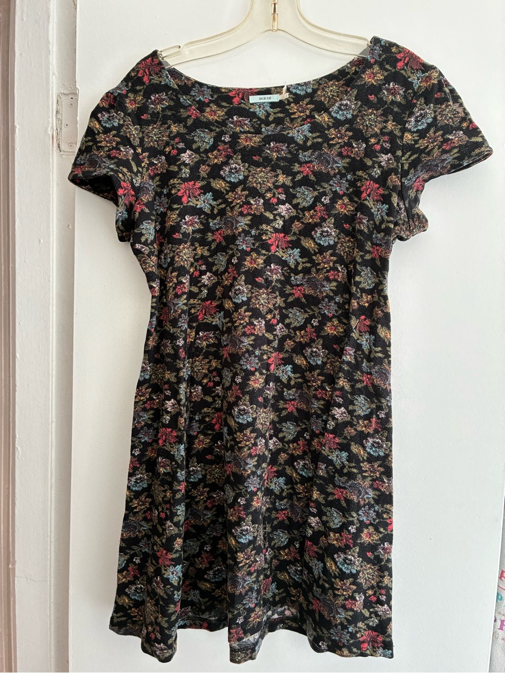 Kimchi Blue brand Black & Floral Cap Sleeve Mini Dress